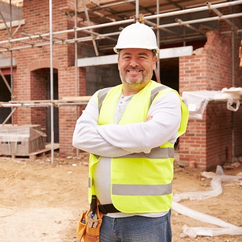 Un intérimaire du secteur du BTP dans un chantier en Bretagne